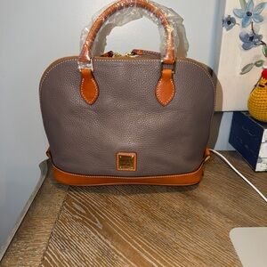 NWT DOONEY & BOURKE Zip Zip Satchel in Elephant Gray Pebbled Leather
